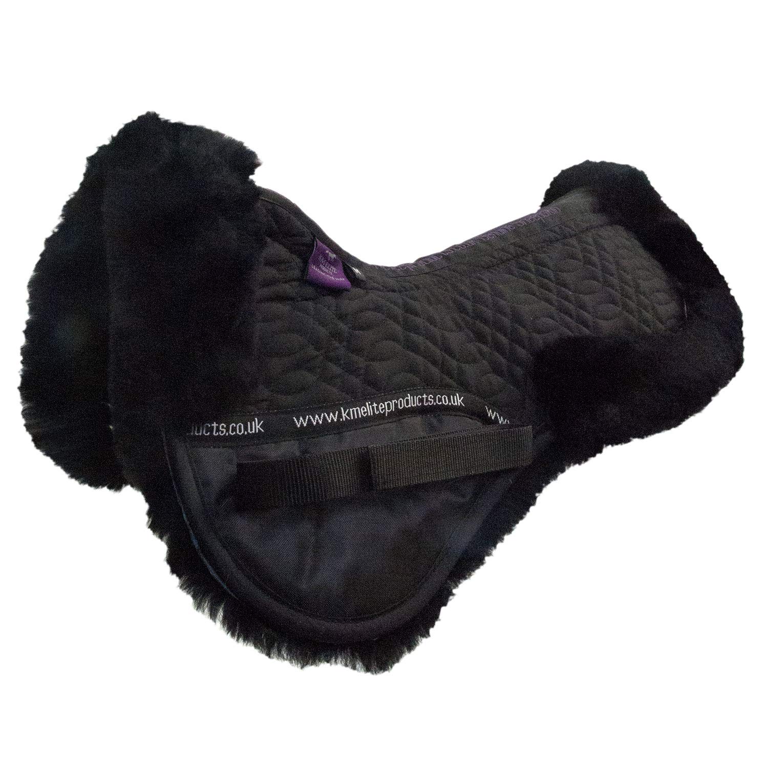KM Elite High Wither Half Pad - Spine Free (Black/Black, Medium)