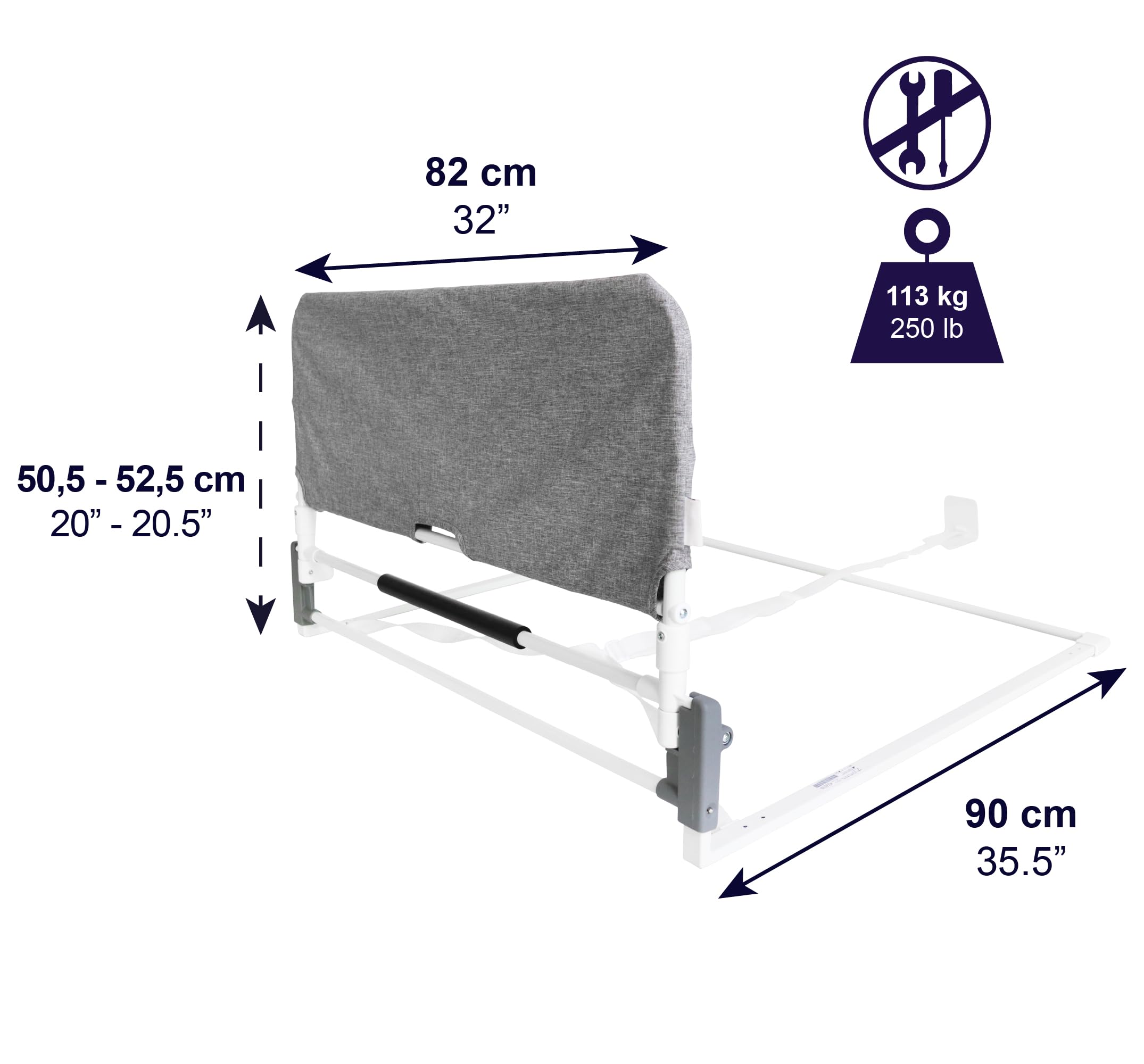 Image secondaire de Barrière de Lit Pliable KMINA pour Adultes - Sécurité Anti-Chute