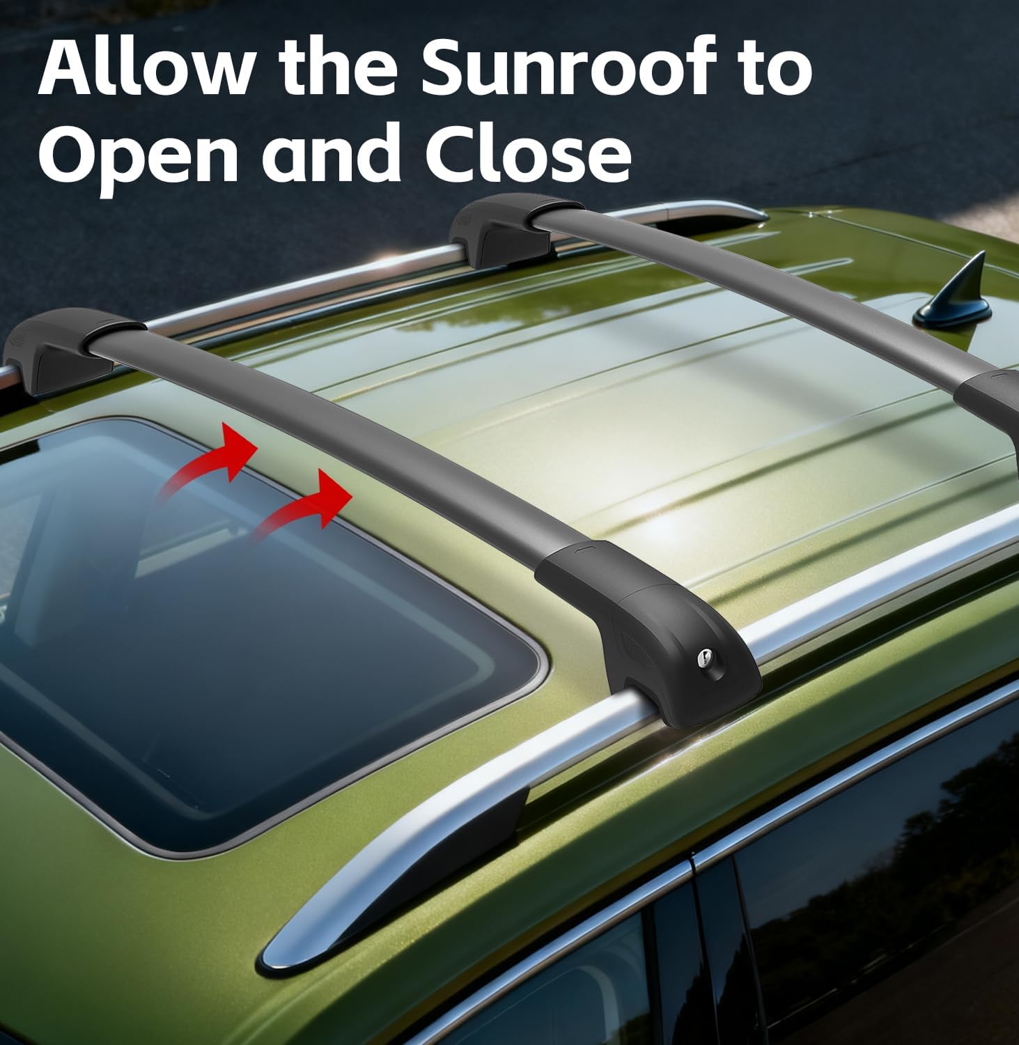 Roof Rack Cross Bars Compatible with VW Volkswagen Tiguan 2018-2026 (Not for Limited) and Taos 2022-2026, 300lbs Heavy Duty Aluminum Lockable Roof Rails for Crossbars Rooftop Cargo Luggage Carrier