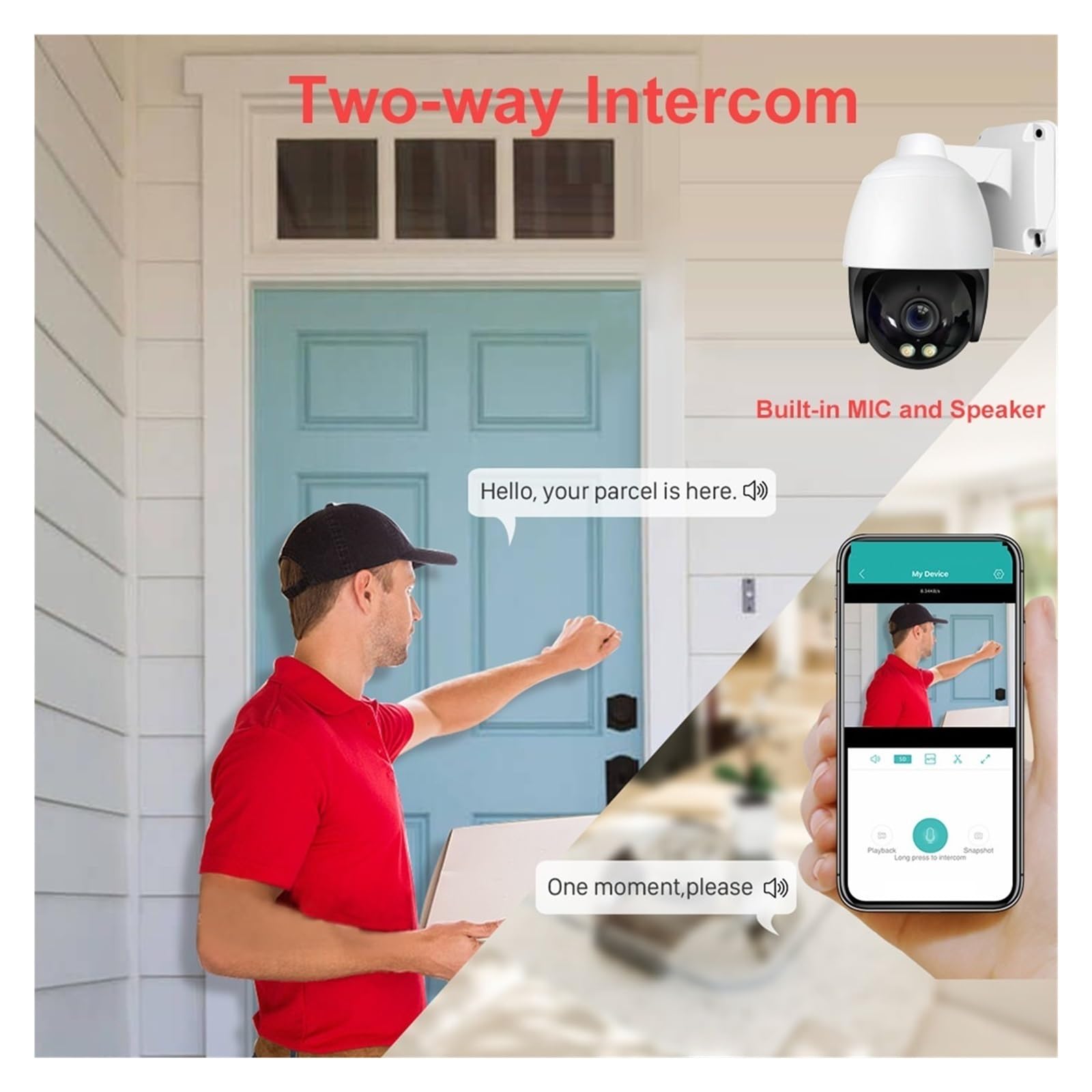 Zewnętrzne kamery bezpieczeństwa, 8Ch 4K 8MP PTZ + 6MP Dome Cctv System kamer bezpieczeństwa Zestaw do domowego nadzoru wideo Zewnętrzna kamera IP Wykrywanie humanoidalne do użytku wewnątrz i na zewną