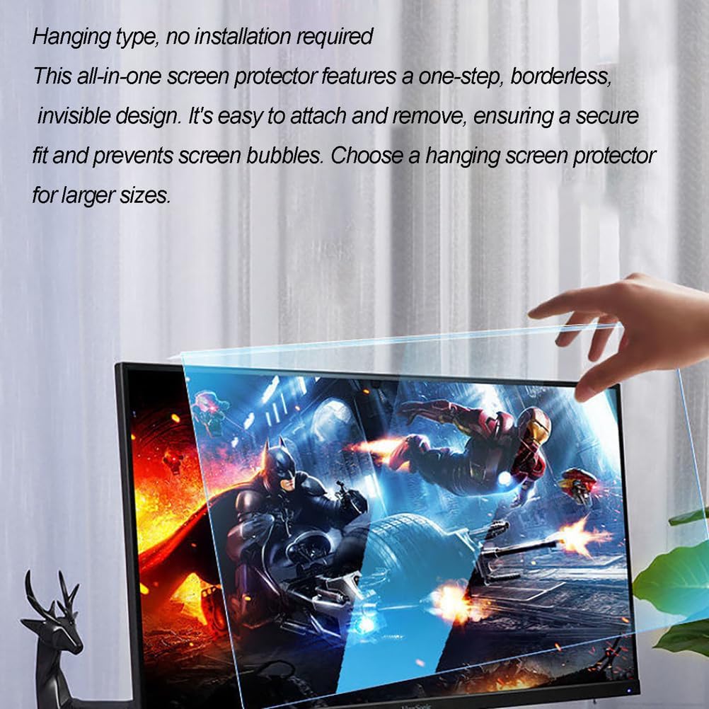 Anti Blue Light Screen Protector Film for Diagonal 22-32 inch HDTVs Computer Monitor LED Screen Computer Screen Protector Film with High Clarity,22in 16:10