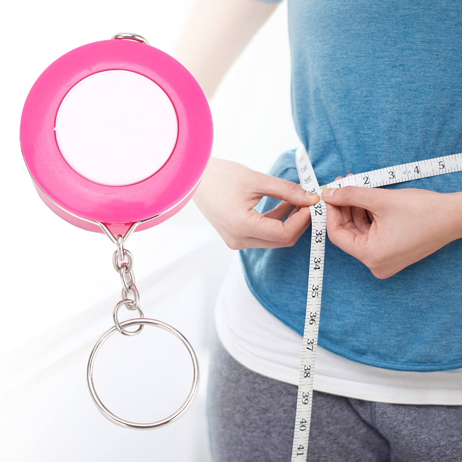 Mètre Ruban Rétractable En Plastique Avec Porte-clés