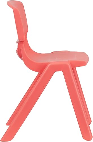 Miniatura 3 de Flash Furniture Whitney - Juego de 5 sillas escolares apilables de plástico rojo con altura de asiento de 13.25 pulgadas