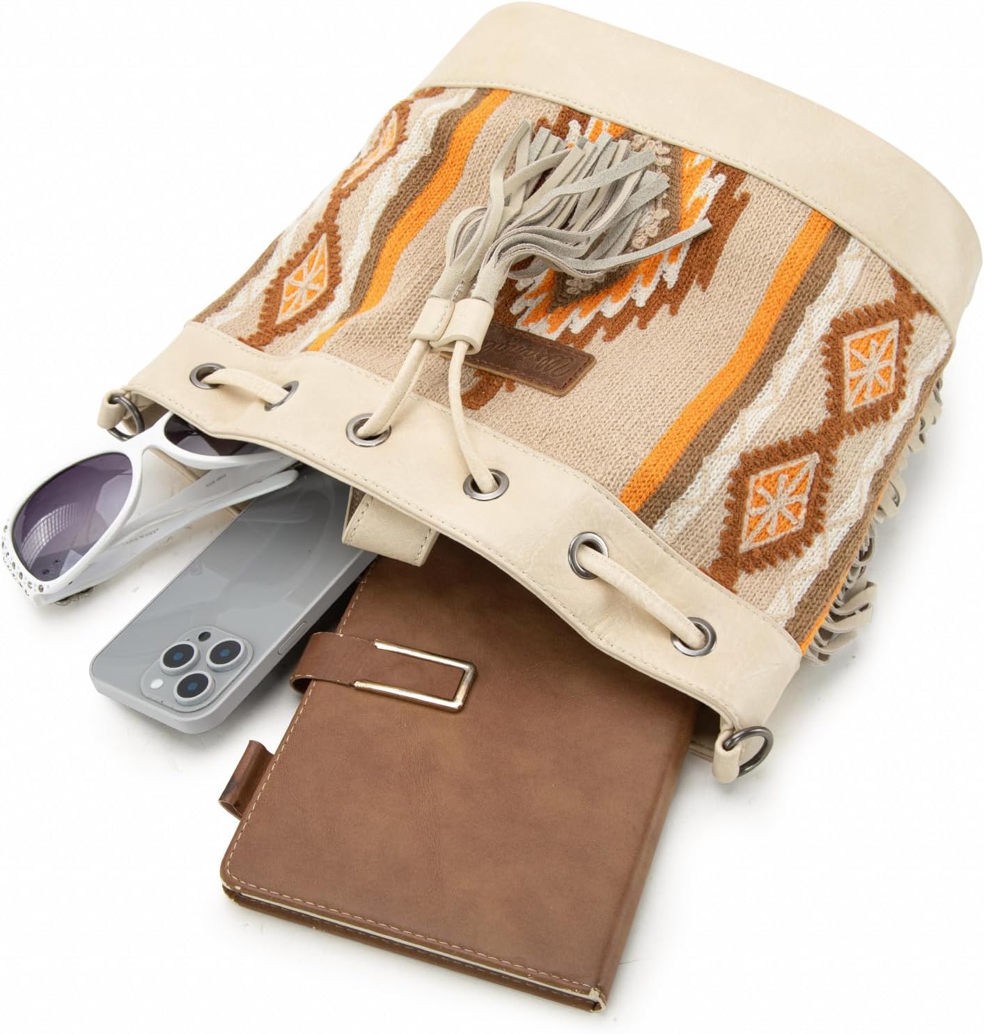 Wrangler Hobo Bags for Women Designer Aztec Bucket Purses Western Tapestry Shoulder Handbags - Image 6