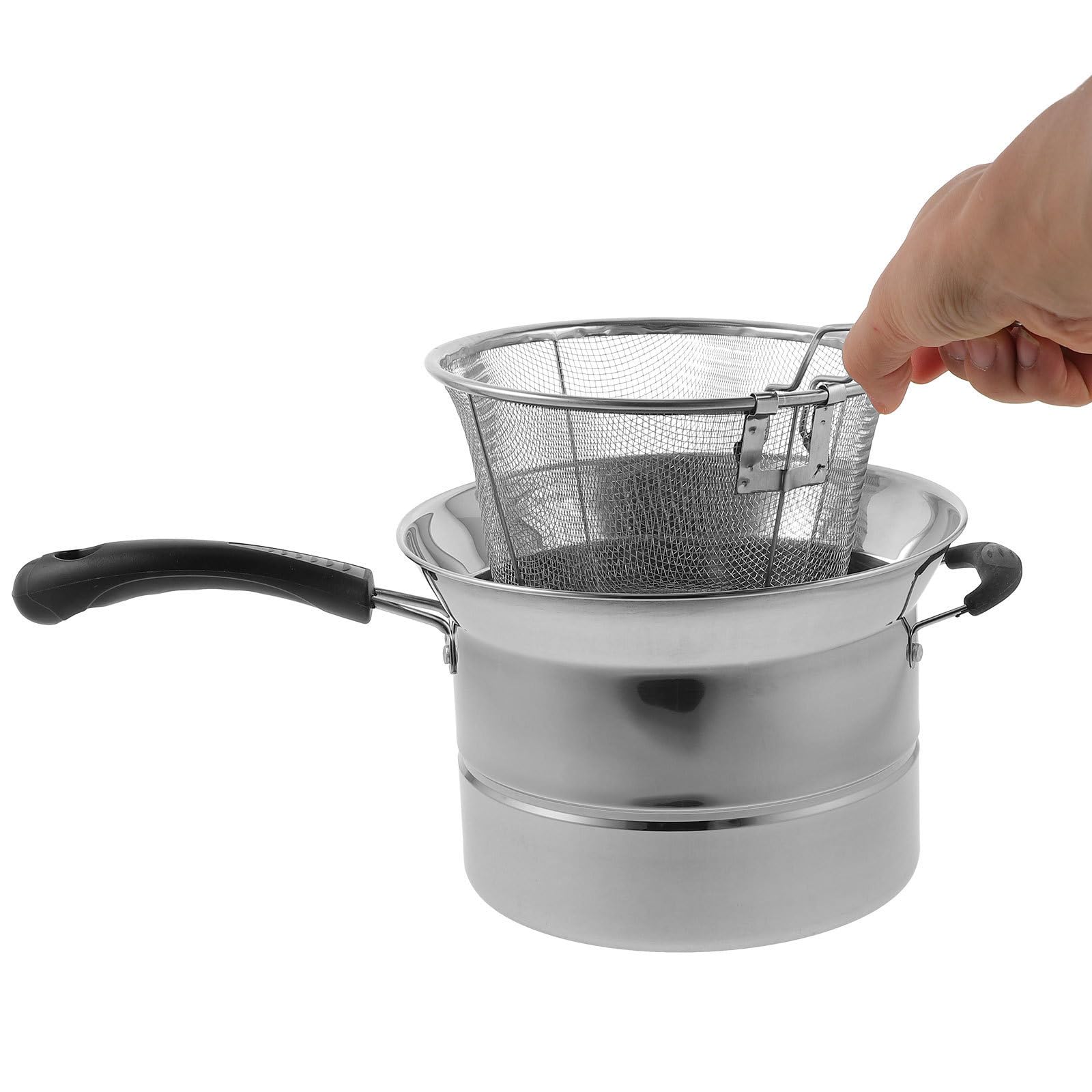 Pentola Multiuso in Acciaio Inox Manico Singolo e Cestello