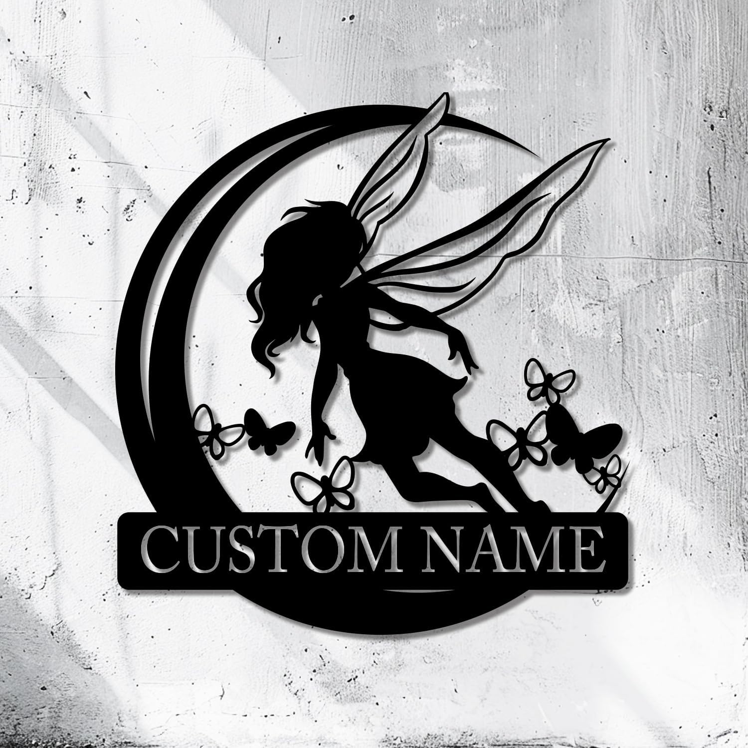 Personalized Custom Flower Fairy Metal Wall Decoration, Personalized Fairy Metal Garden Sign, Metal Fairy Garden Wall Art, Custom Fairy Garden Stake Art, Garden Yard Decor, Gift for Her (Fairy A)