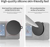 Vista 6 de Cubierta de silicona para cámara Tapa de lente Juego de película templada Cámara deportiva Funda protectora Accesorios para DJI Action 5pro/4/3