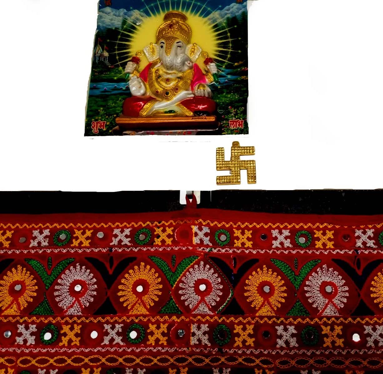 Denique Metal Indian Traditional Swastik Pyramid Vastu Yantra for Energy and Positive Vibrations-2 Inches,Gold Color,1 Pieace 4