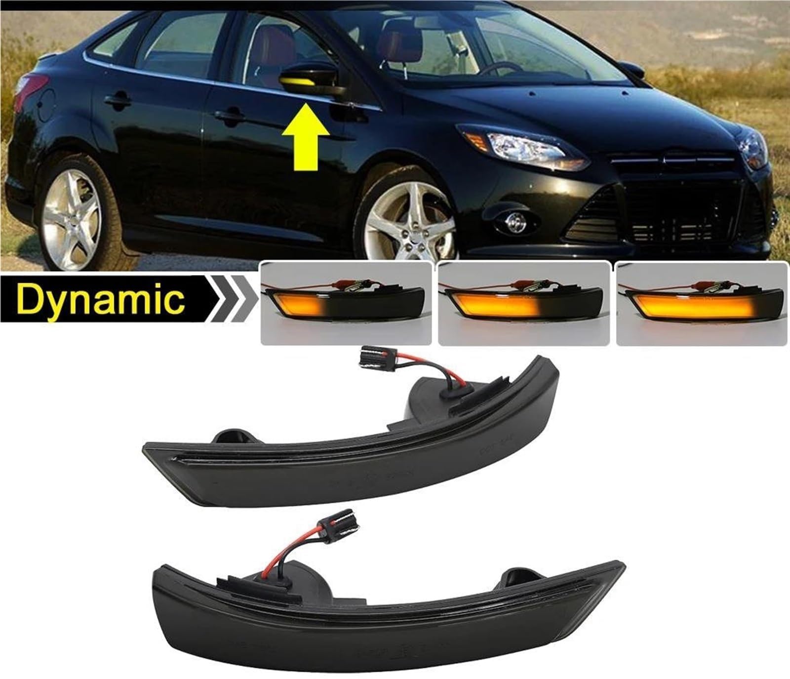 Lusterko boczne dynamiczne kierunkowskazy do Focus Mondeo IV 2010-2014 LED lusterko boczne lampa wskaźnikowa lusterko boczne lampa sekwencyjna lampa błyskowa