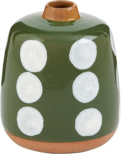 Vista 4 de Mud Pie Florero de punto floral, mediano, 5 1/4 pulgadas x 2 3/4 pulgadas de diámetro