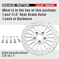 Vista 4 de Rotor de freno trasero de 11.5'' para Harley Davidson Touring Sportster Dyna y Early Super Glide Softail Gran rendimiento Disipación de calor