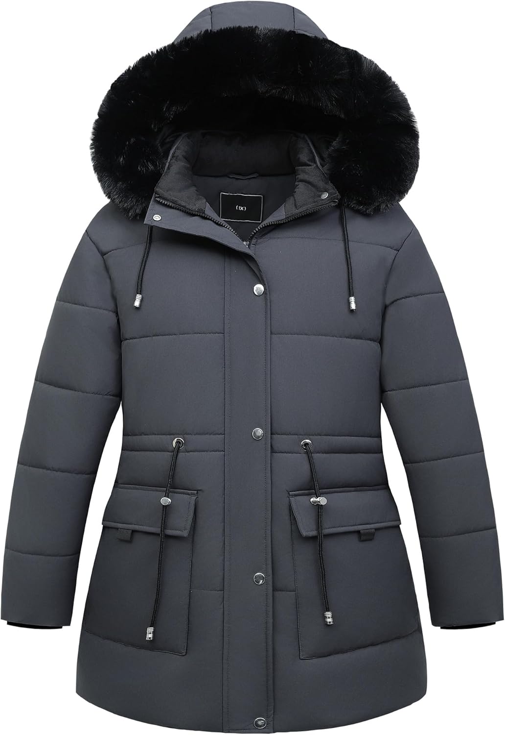 Women's Plus Size Down Coat Parka Jacket | Waterproof, Windproof, Detachable Hood, Thicken for Winter Warmth