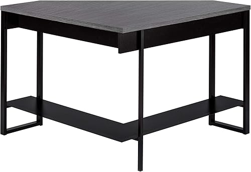 Miniatura 8 de Monarch Specialties Escritorio esquinero con almacenamiento y estante, mesa de estudio para computadora portátil, estación de trabajo para oficina