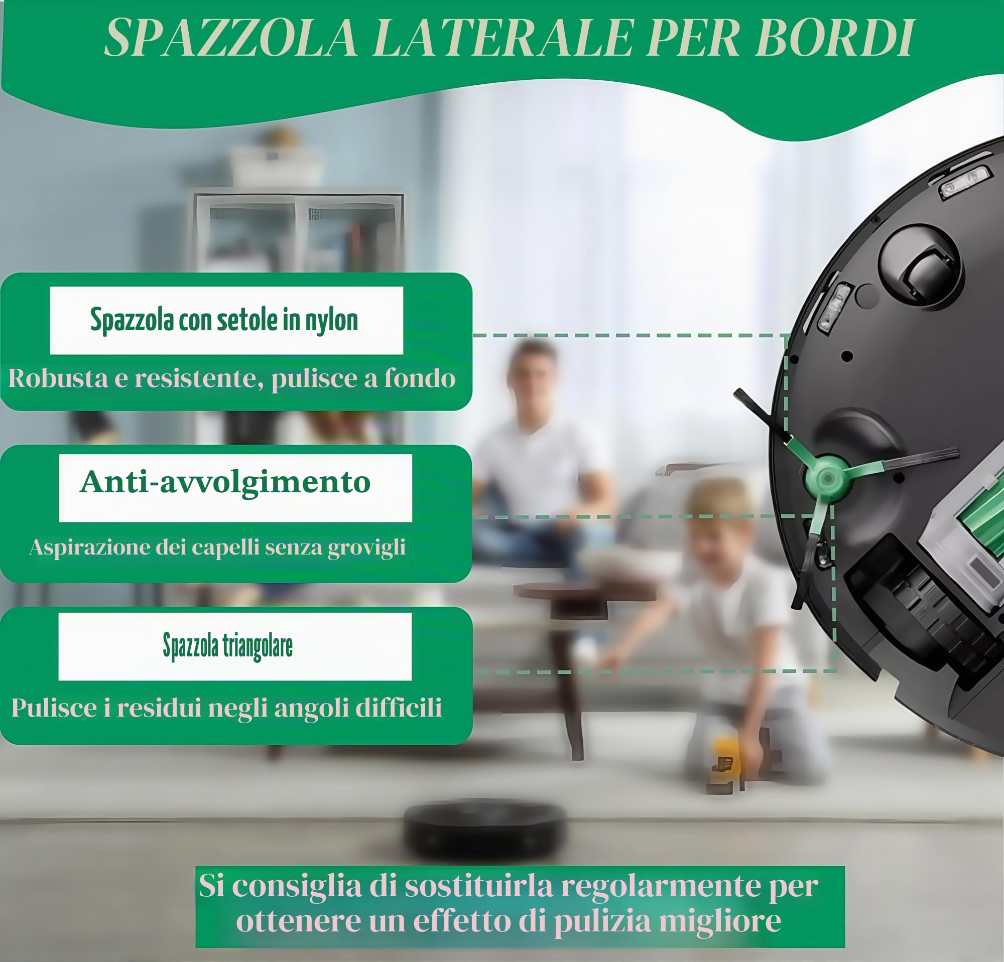 17 pezzi di ricambio per iRobot Roomba Plus 505/405 Combo Accessori per aspirapolvere,1 spazzola a rulli,4 pad di scopa, 3 filtri HEPA, 4 spazzole laterali,4 parti di sostituzione di sacchetti a vuoto