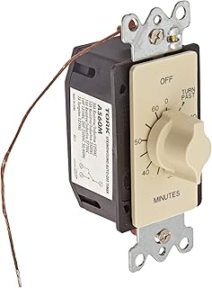 TORK A560M Spring-Wound in-Wall Twist Timer with 60-Minute Length and Ivory Faceplate, for Automatic Shutoff of Fans or Lights