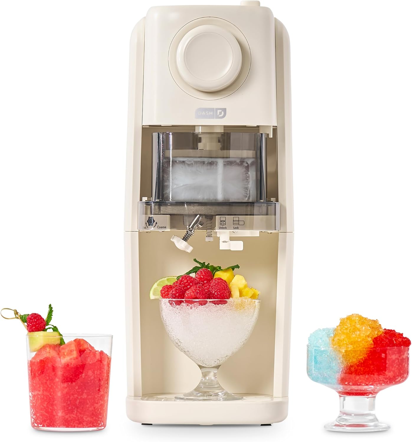 Dash Pro Shaved Ice Machine - Snow Cone Maker with Adjustable Blade for Fluffy Frozen Treats at Home - Countertop Ice Shaver, 2 Freezer Containers & Recipe Guide
