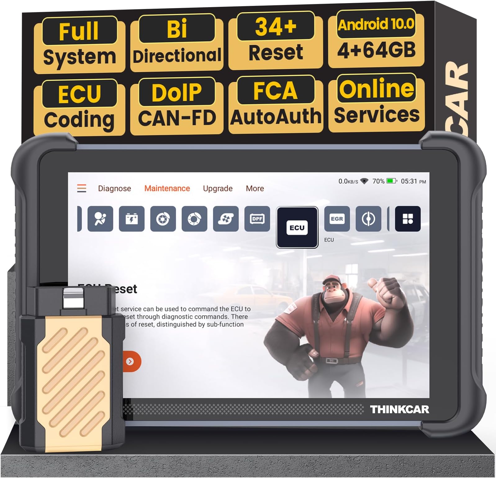 THINKCAR Car Diagnostic Tool, TK689BT Bidirectional Diagnostic Tool, All System Automotive Diagnostics, OBD2 Car Scanner with Action Test, 34+ Reset, FCA Autoauth, CANFD&DoIP, Wireless Update