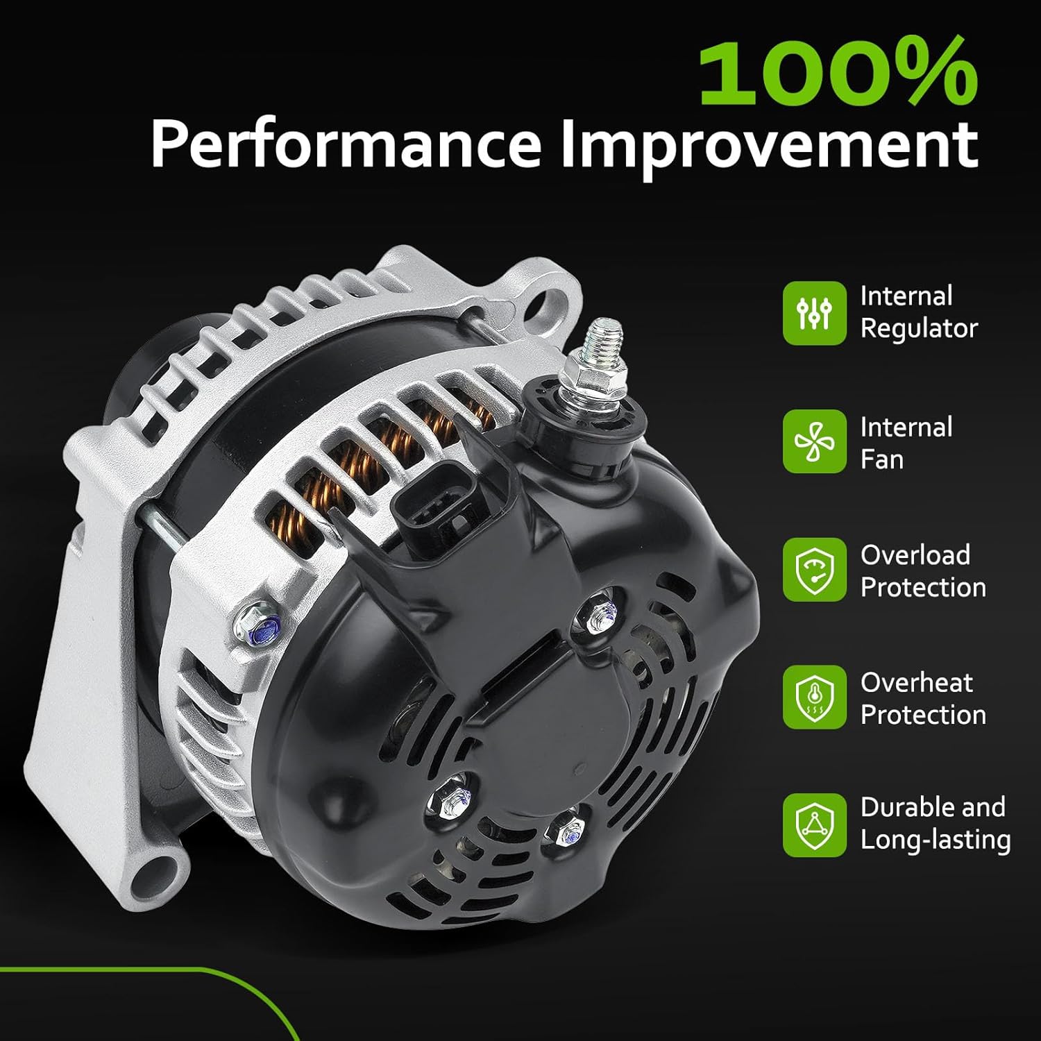 New Alternator Compatible with 2014-2019 Chevy Silverado 1500 2500 3500 Suburban, 2014-2019 GMC Sierra 1500 2500 3500, Chevrolet Tahoe 2015-2019, 2015-2019 Yukon 4.3 5.3 6.0 6.2 6.6L 22747896 22747894