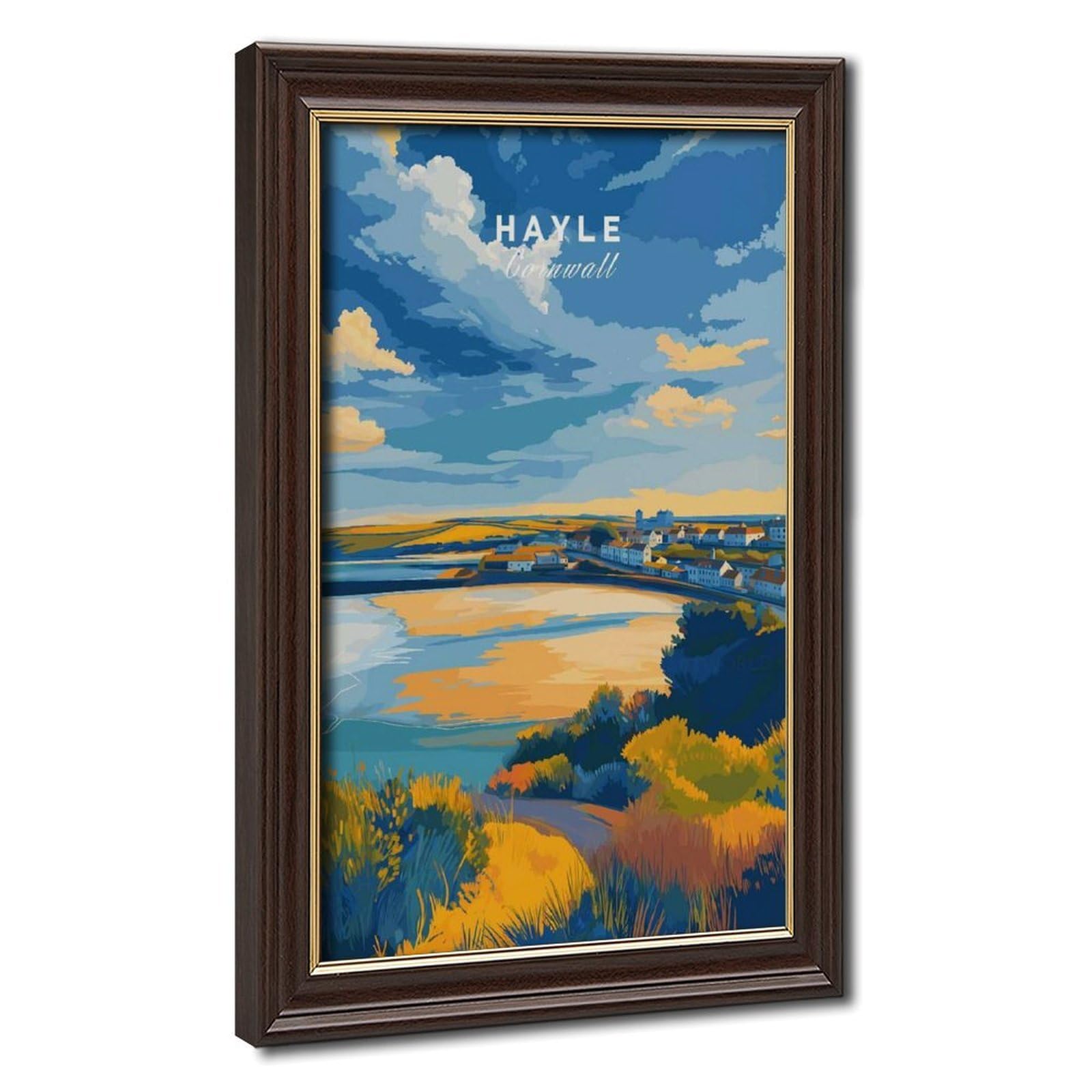 Bareronor Hayle Cornwall Coastal Canvas Poster Bedroom Decor Landscape Office Room Decor Gift 24" L X 36" W