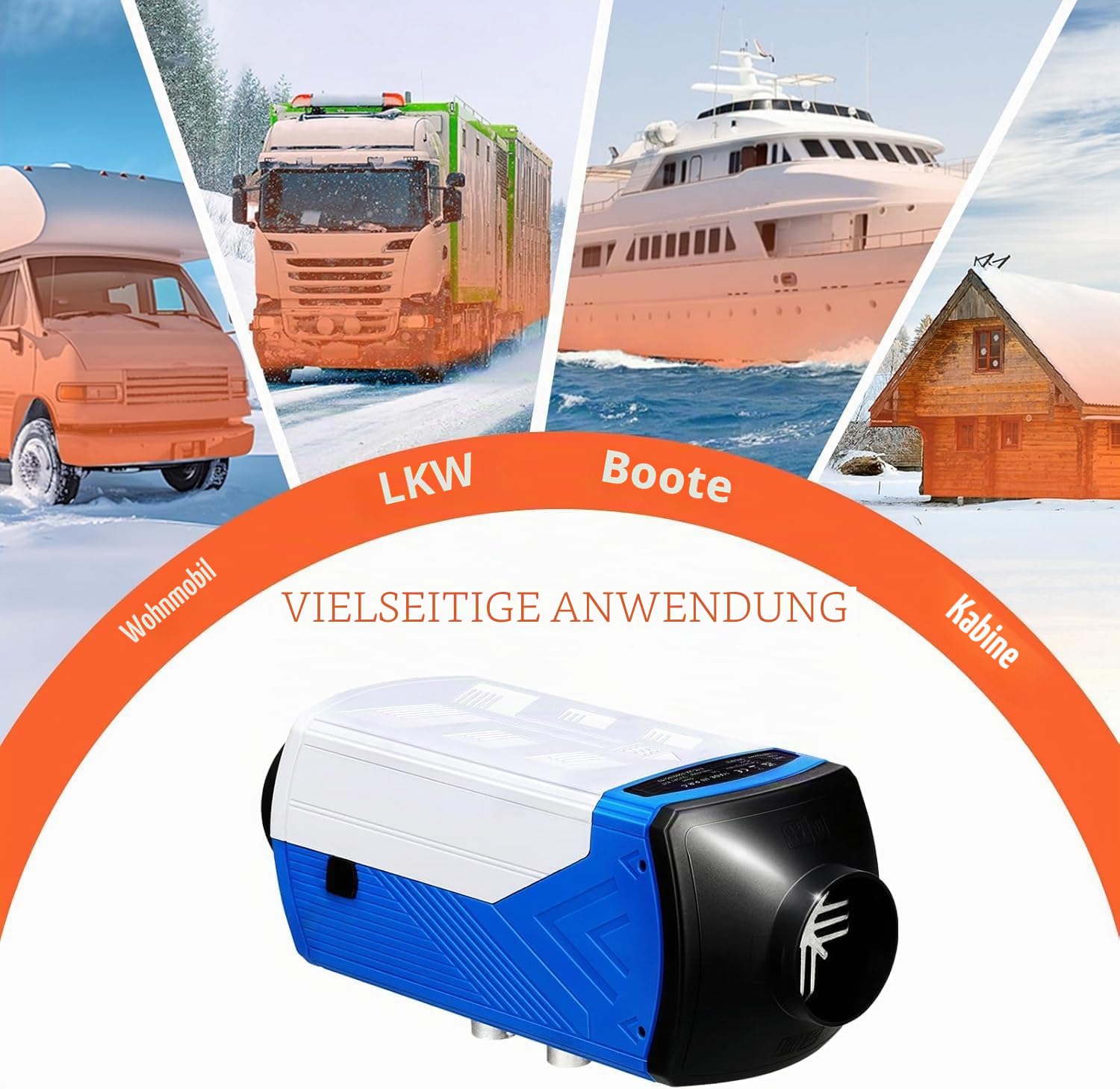XDOVET Diesel-Heizung 8.3KW, 12V/24V Diesel Air Heater für Auto und Innenräume, Bluetooth-Fernbedienung, LCD-Panel-Steuerung, effiziente Diesel-Heizung für Vans, Wohnmobile, Lastwagen und Garagen