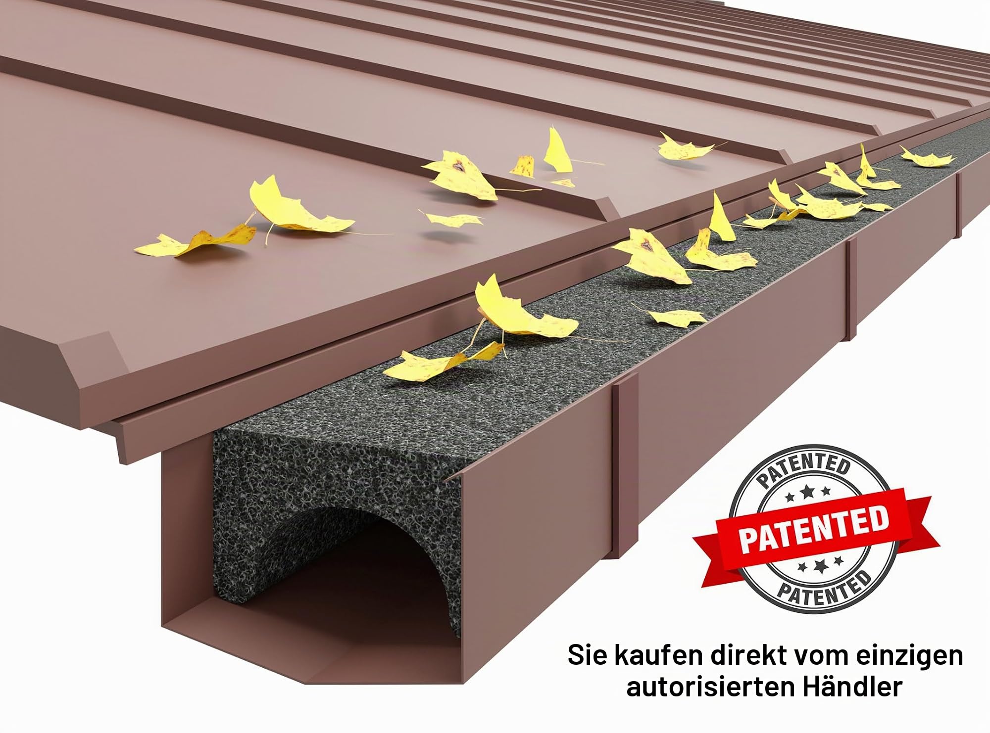 Homlando Dachrinnenfilter 125 mm Schaumstoff Optimum 10 Laufmeter 10 Stück im Set für rechteckige Rinnen Standard Dachrinnenschutz, Regenrinnen Laubschutz