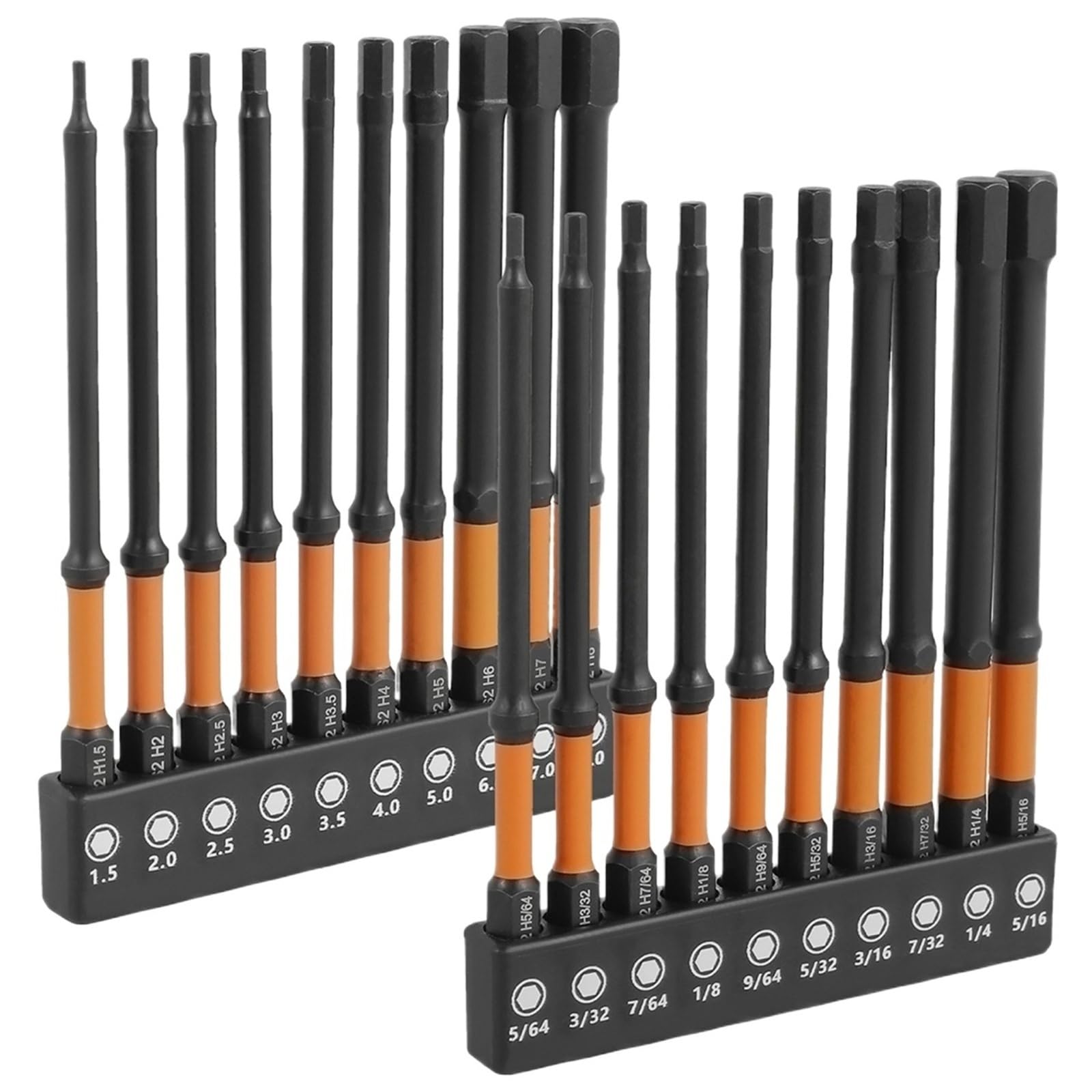 Juego De Puntas De Llave Allen De Cabeza Hexagonal, Destornillador Magnético, Broca Métrica E Imperial (SAE), Vástago Hexagonal De Liberación Rápida De 1/4 Pulgadas, 10/20 Piezas(20PCS MIX)