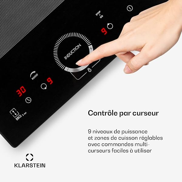Klarstein Plaque de Cuisson Electrique à Induction, 3500W, Encastrées 2 Feux, Tables de Cuisson Encastrable, Contrôle Tactile, Rechaud pour la Cuisine - 5