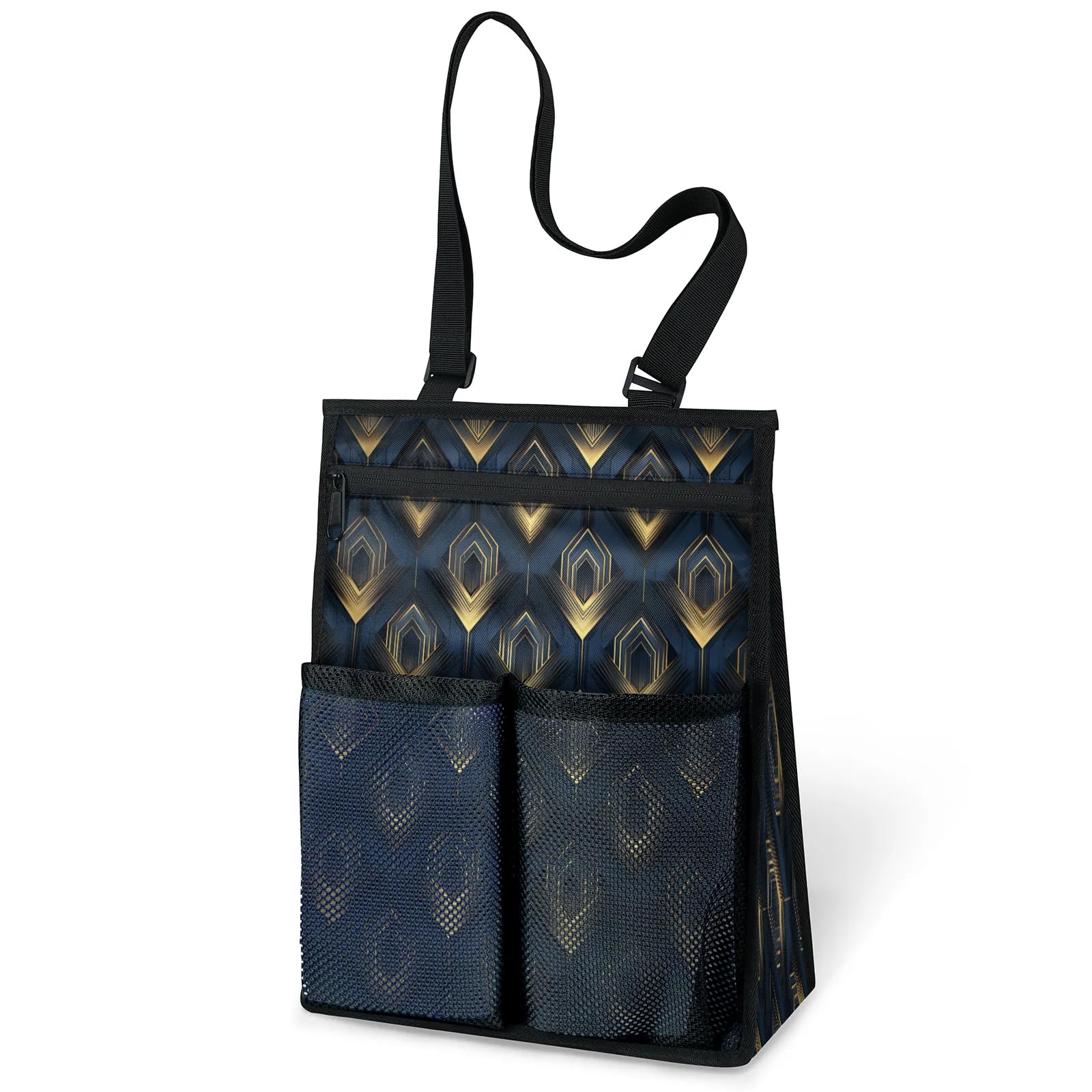 Ourtheme Art Geometrical Portable Shower Bag for Travel Gym Camp Beach Tote Shower Caddy Bags Hanging Toiletry Organizer