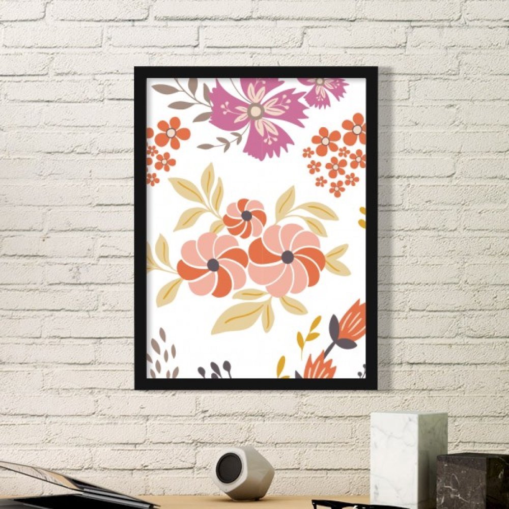 Peinture fleur d'oranger pour habiller un petit mur vide cadre noir