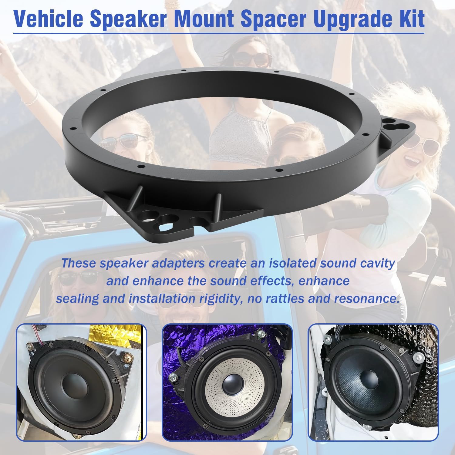 6.5 Speaker Spacer,Solid Plastic Speakers Mount Bracket for Toyota | 5.87" ID Rear Door Speaker Ring Adapter Compatible with Toyota RAV4 4Runner Tacoma Prius Camry Corolla Highlander Nissan
