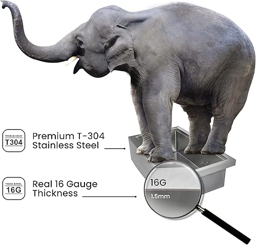 Miniatura 5 de KIBI Delantal de fregadero de cocina de granja de 30 pulgadas con rejilla inferior y colador, cuenco profundo de acero inoxidable de 10 pulgadas de