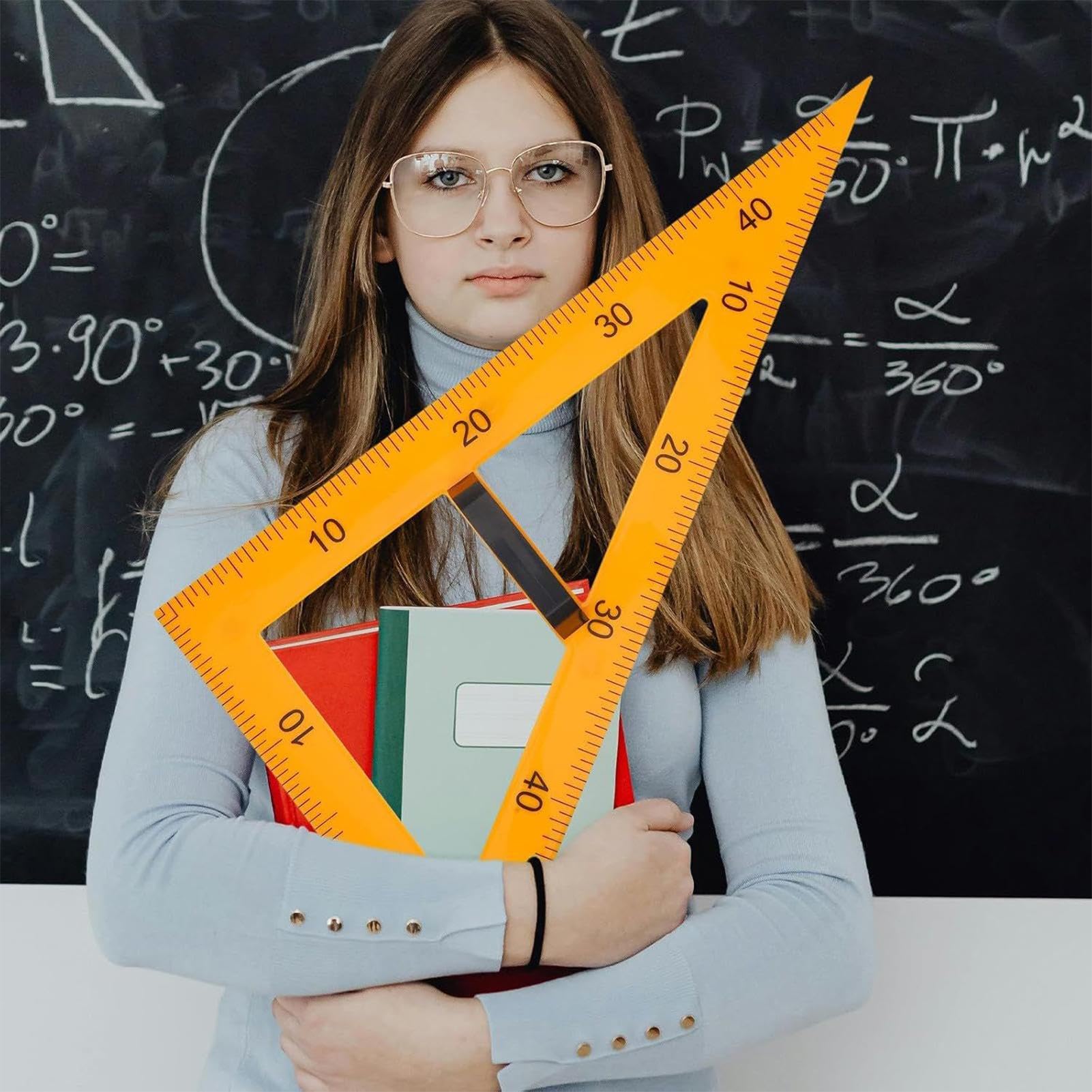 Magnetischer Winkelmesser Werkzeug für geometrische Messungen | Großes Lineal für Lehrer Für den Einsatz in Schulen, im Mathematikunterricht, in Klassenzimmern, an Tafeln, für Architekten,
