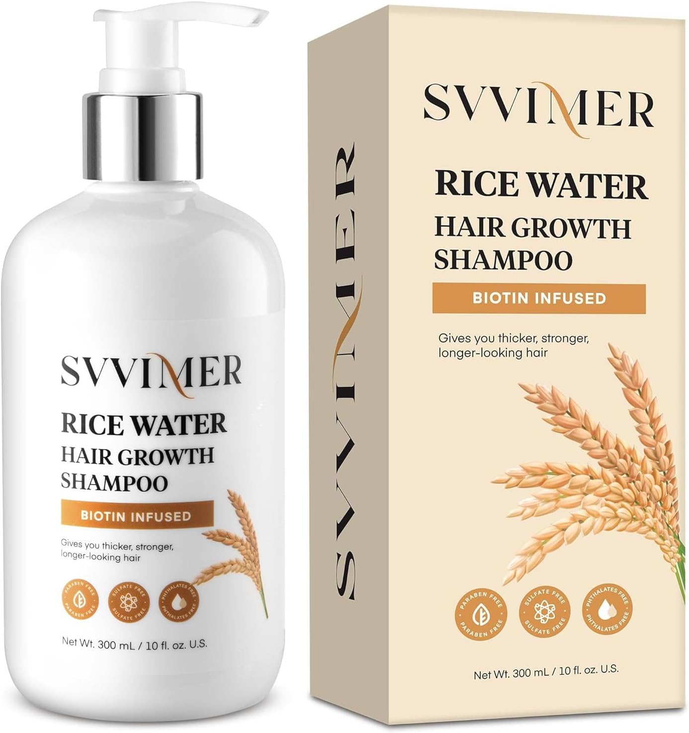 Svvimer Rice Water Hair Growth Shampoo - Thickening Shampoo with Biotin for Hair Loss and Thinning Hair