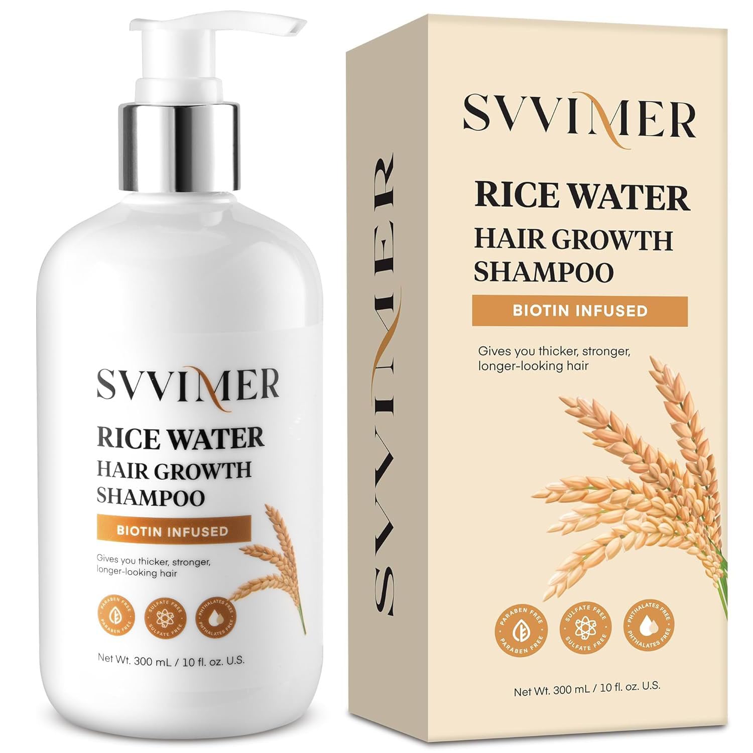 Svvimer Rice Water Hair Growth Shampoo - Thickening Shampoo with Biotin for Hair Loss and Thinning Hair