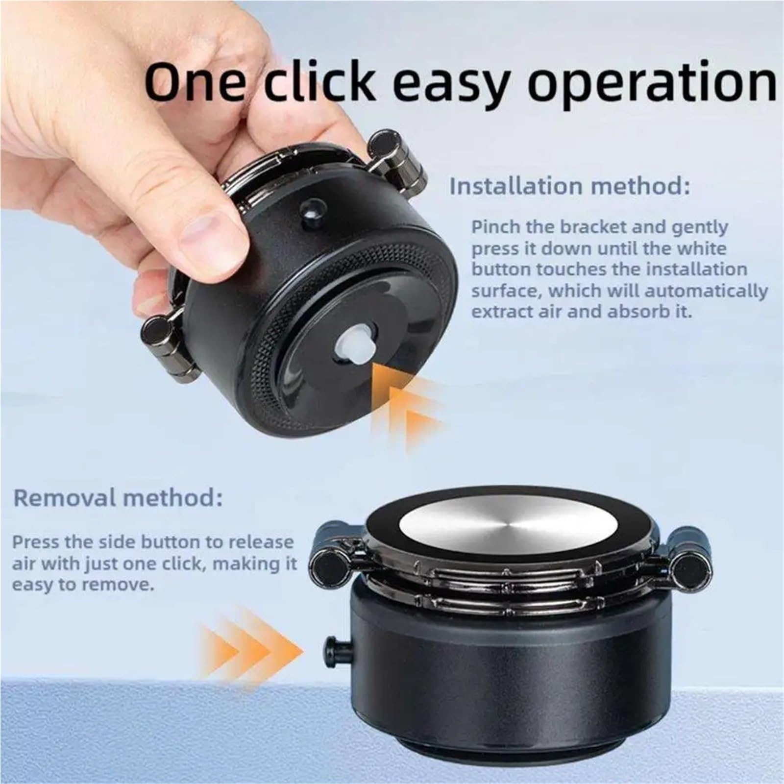 Accesorios Coche Soporte Movil Coche Supporto per Telefono Cellulare Regolabile con Rotazione a 360 ° Supporto Magnetico per Ventosa Ultra Stabile per Telefono(Black)