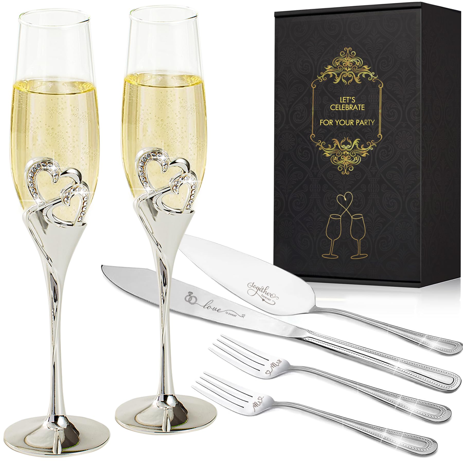 Wedding Cake Knife Set - Champagne Flutes Gift -1 Wedding Cake Knife Set - Champagne Flutes Gift -1