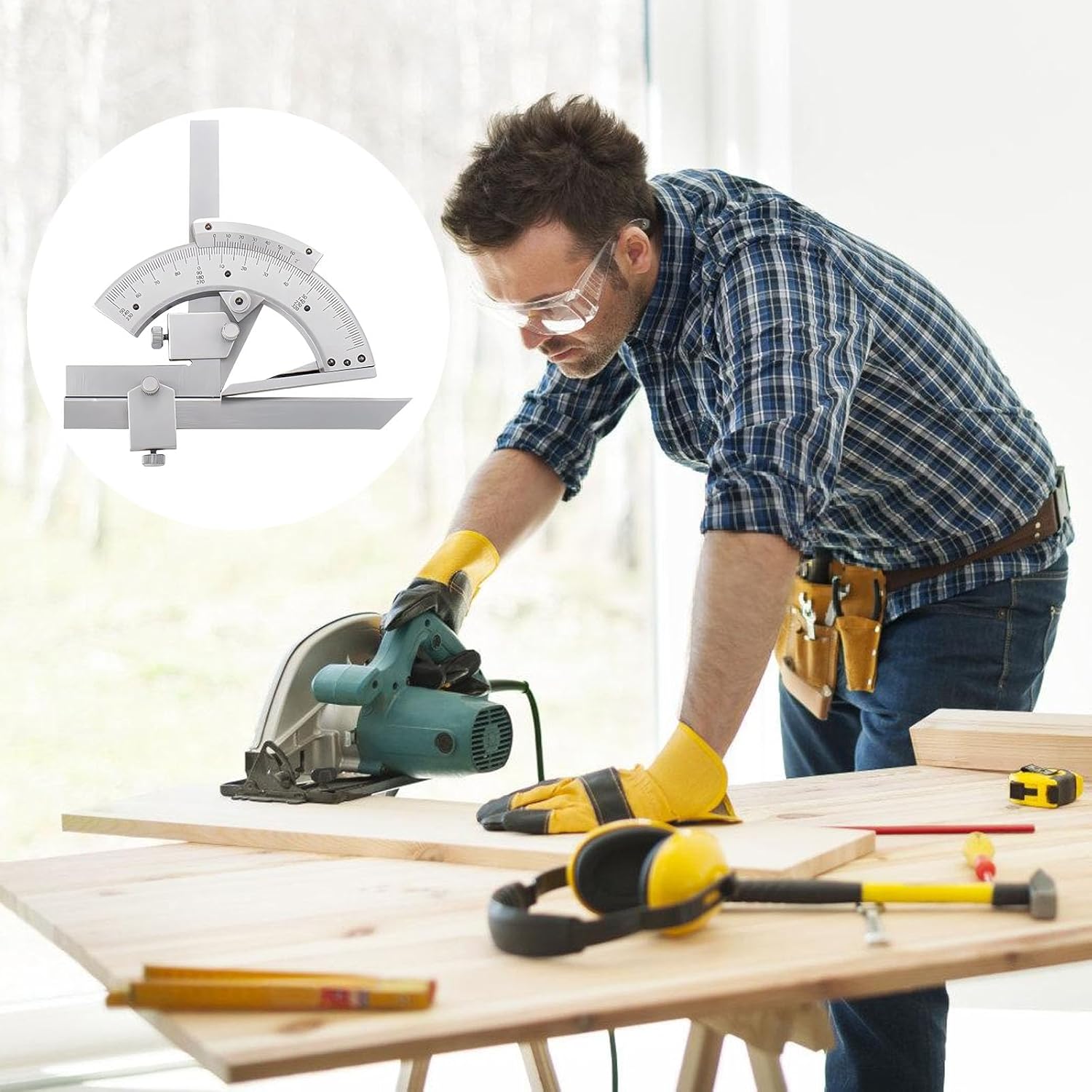 Metal Vernier Bevel Protractor 0-320° Angles Measure Rulers Measurement Instrument for Woodworking/Construction