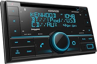 KENWOOD DPX505BT Double DIN in-Dash CD Car Stereo. AM/FM with Bluetooth, Amazon Alexa Voice Control, High-Contrast 3-line Display with Variable-Color Illumination, SiriusXM