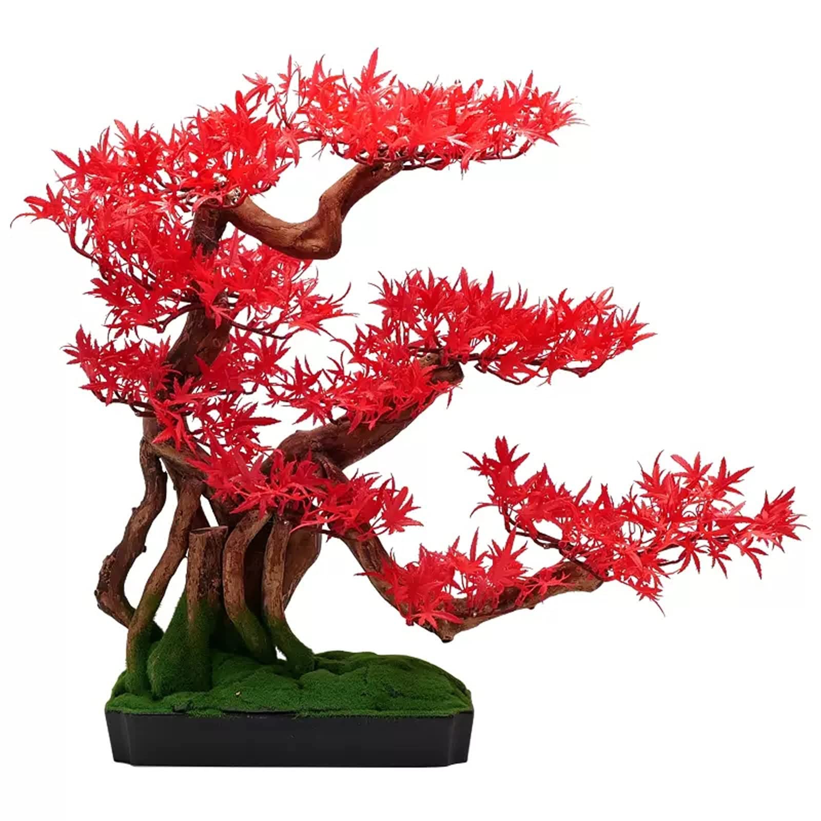 HCZKIUJY Artificial Plants Fake Bonsai Tree Realistic Faux red Maple Tree Artificial Bonsai Tree Fake Plant Decoration, Feng Shui Fake Bonsai Artificial Plants, Zen Garden Decor Fake Plants Decor