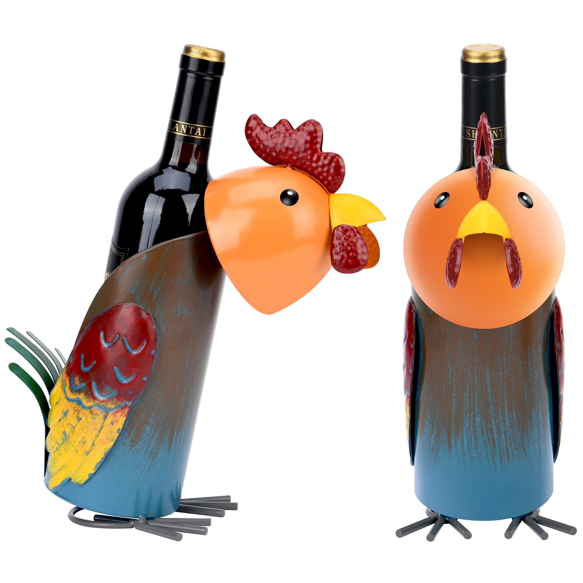 BUGARORE Handcrafted Rooster Wine Bottle Holder ...