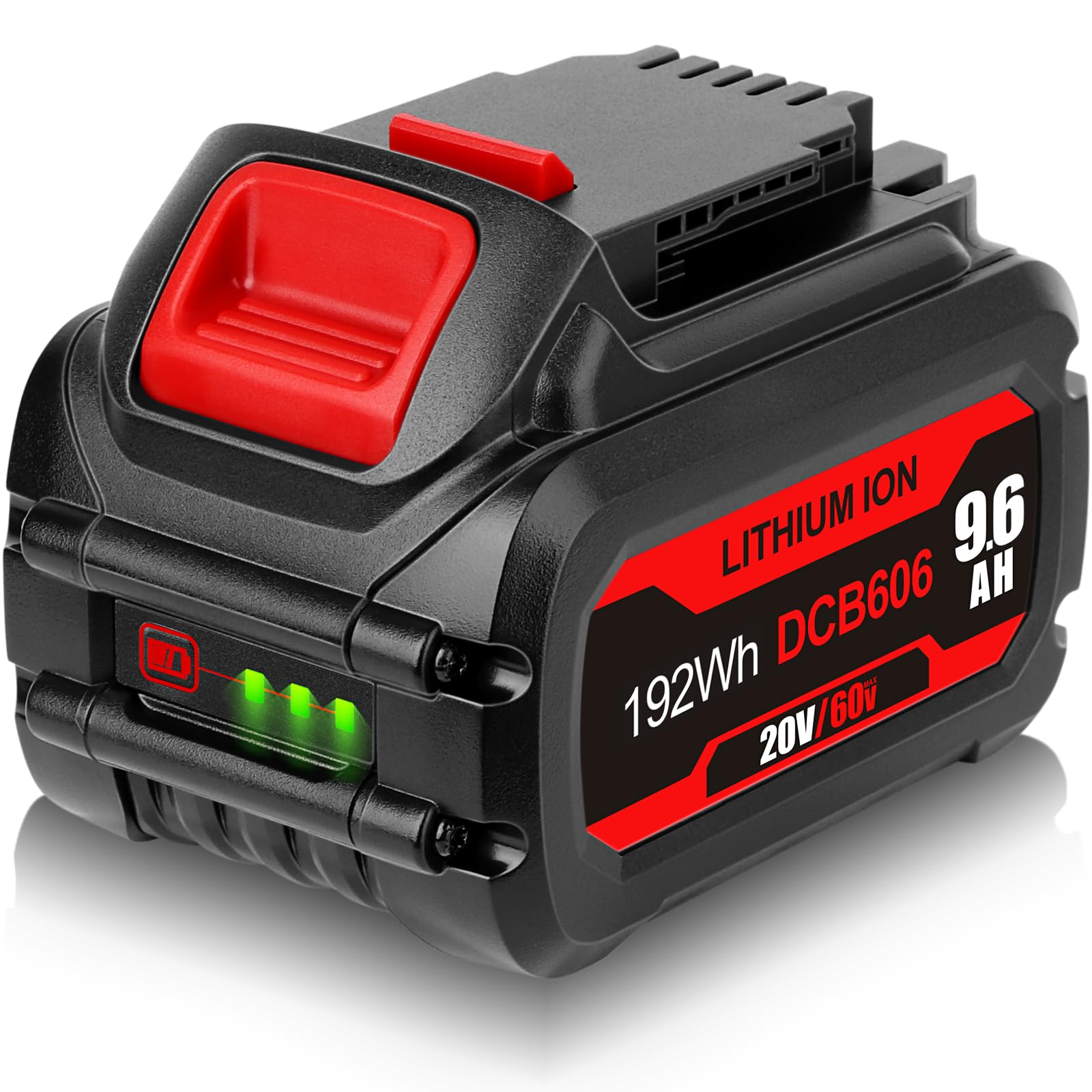 DCB609 20V/60V 9.6Ah Reemplazo para batería DeWalt 60V Flexvolt DCB606 DCB609 DCB612 Compatible con herramientas eléctricas inalámbricas DeWalt 20V/60V