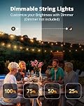 Lumières de patio VIPAR, 30 pi 13 ampoules G40, lumières extérieures étanches, suspendues, dimmables, connectables pour balcon, jardin, porche, terrasse, décoration de jardin, 2700K