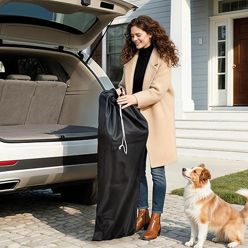 Miniatura 6 de MoNiBloom Cochecito para mascotas de 4 ruedas, fácil de plegar con forma de paraguas para perros y gatos, con bolsa de almacenamiento y malla