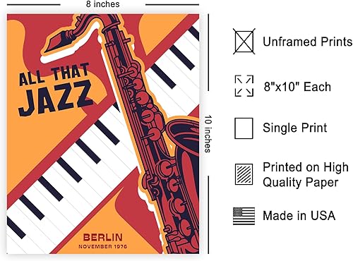 Vista 327 de Poster Master Póster de jazz vintage, impresión retro del festival de jazz de París, arte musical, regalo ideal para hombres, mujeres, músicos