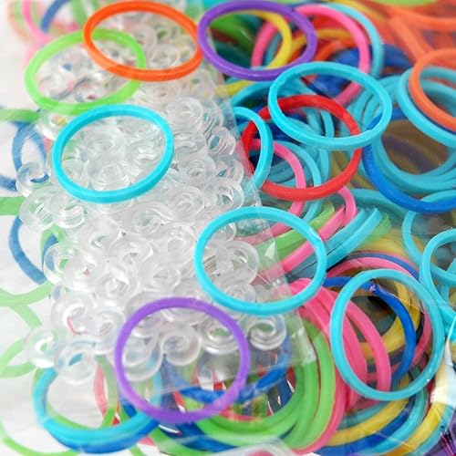 Miniatura 5 de OIIKI 1000 clips en forma de S, clips de banda de goma, kit de recambios de conectores de plástico para pulseras de telar de bricolaje, transparente