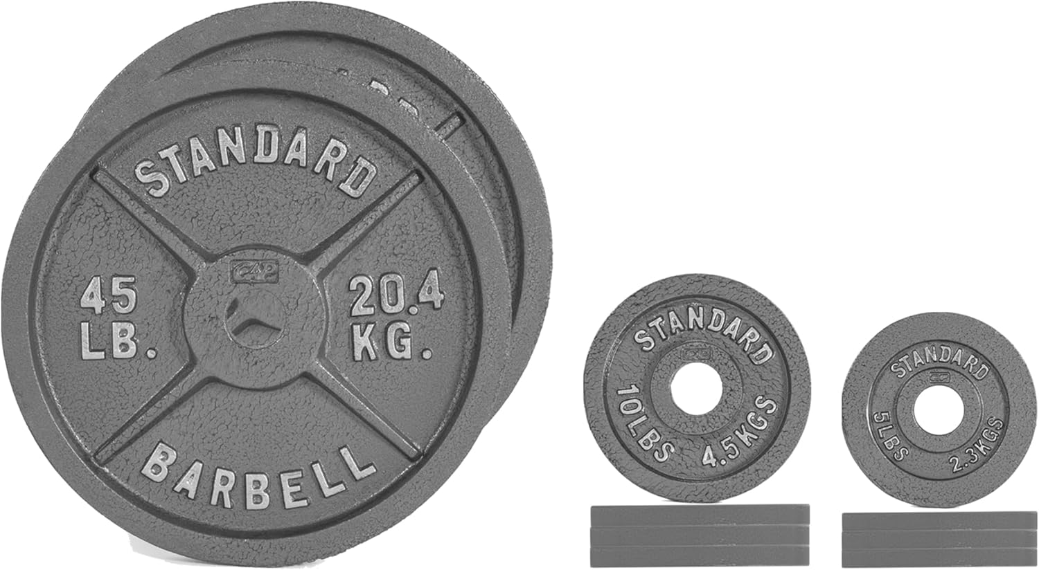 CAP Barbell 2-Inch Olympic Cast Iron Plate Weight Set | 75-285 lbs | Multiple Options