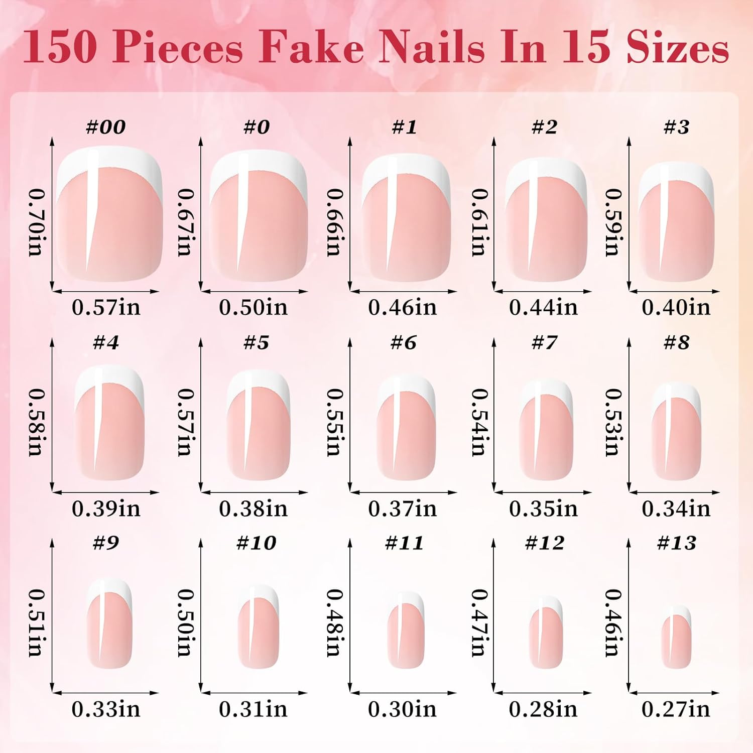 Condition photo showing New/Like New for Bellelfin 5-Color Mixed Set French Tip Press on Nails For Women, 150 Pcs White French Nail Tips Fake Nails, 15 Size Extra Short Square Press on Nails.Square French Full Cover Acrylic Nails Press Ons