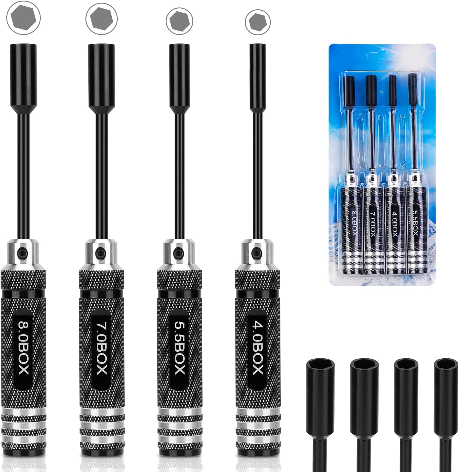 Set Di Punte Esagonali Di Precisione Integy Per Modelli RC, 7 Pezzi Con Adattatore 1/4", C23303 - 2