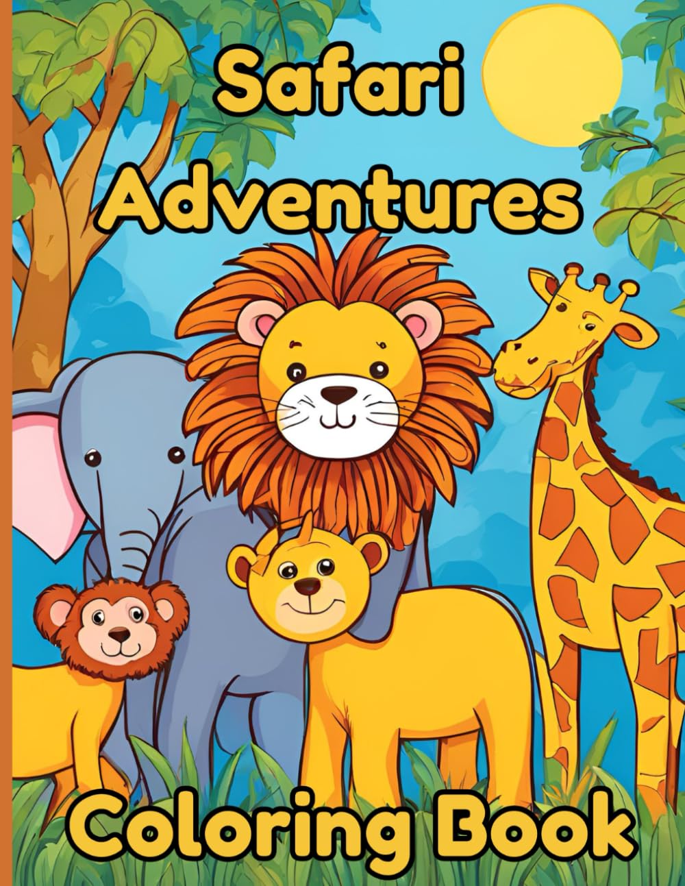 Safari Adventures: Coloring Book, Discover 15 Amazing Animals with Fun Facts, Spelling, and Trivia for Kids! (Bold & Easy Coloring)
