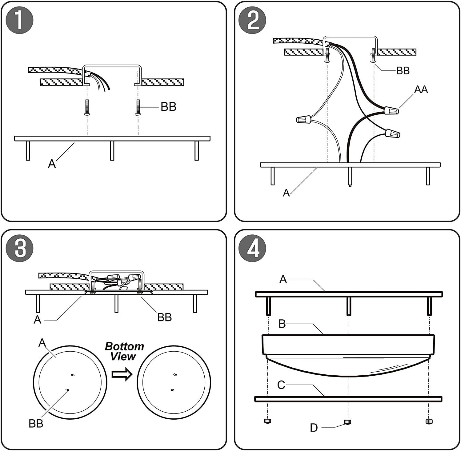10 Inch LED Double Ring Flush Mount Ceiling Light Fixture, ETL, 5CCT Selectable 2700K-5000K, Dimmable 5%-100%,120VAC, 18W, 120W Eq, 1100lm, CRI>90, Brush Nickel, Damp Location(Twin Pack)